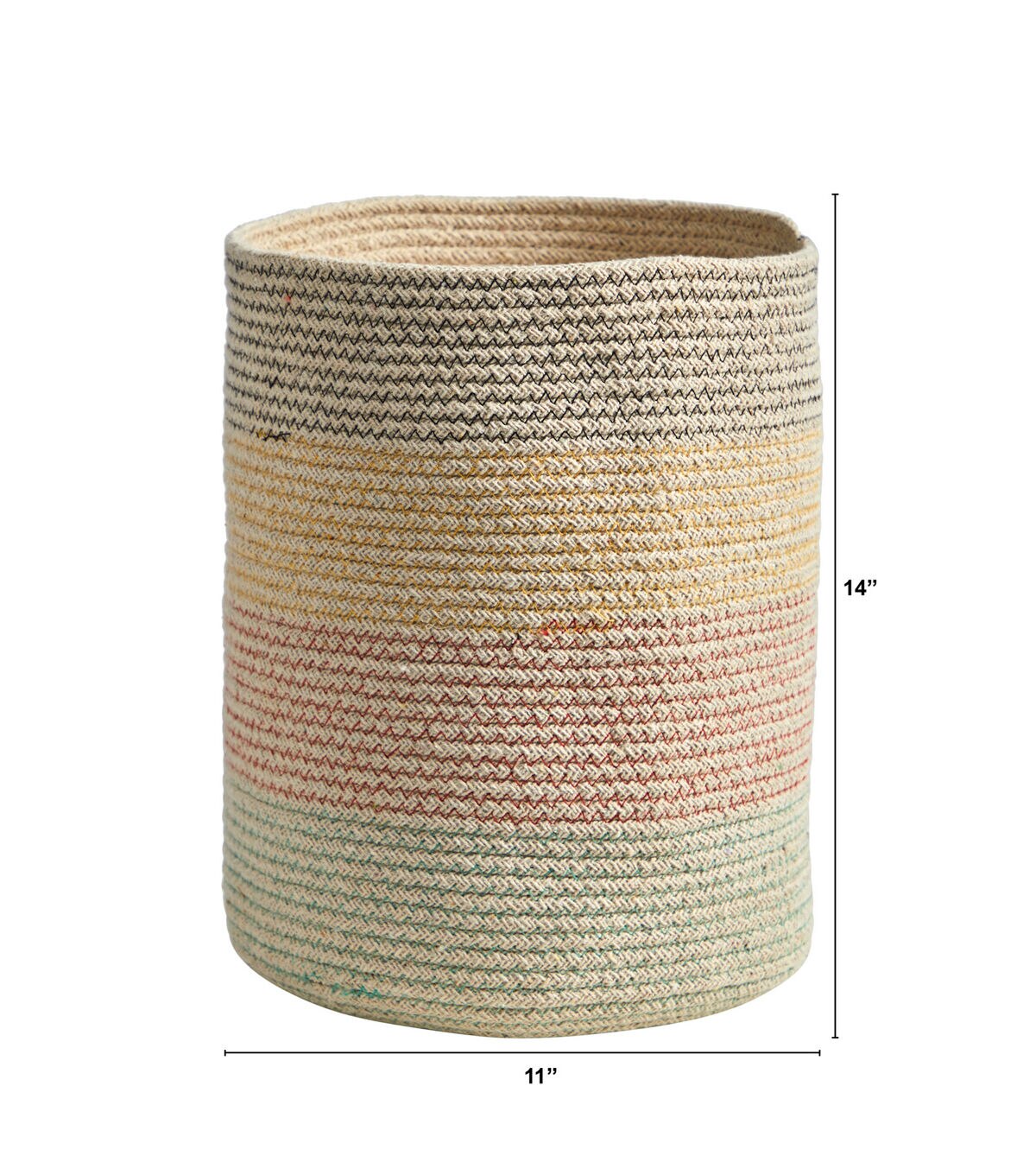 Nearly Natural 12 Multicolor Handmade Natural Cotton Woven Basket