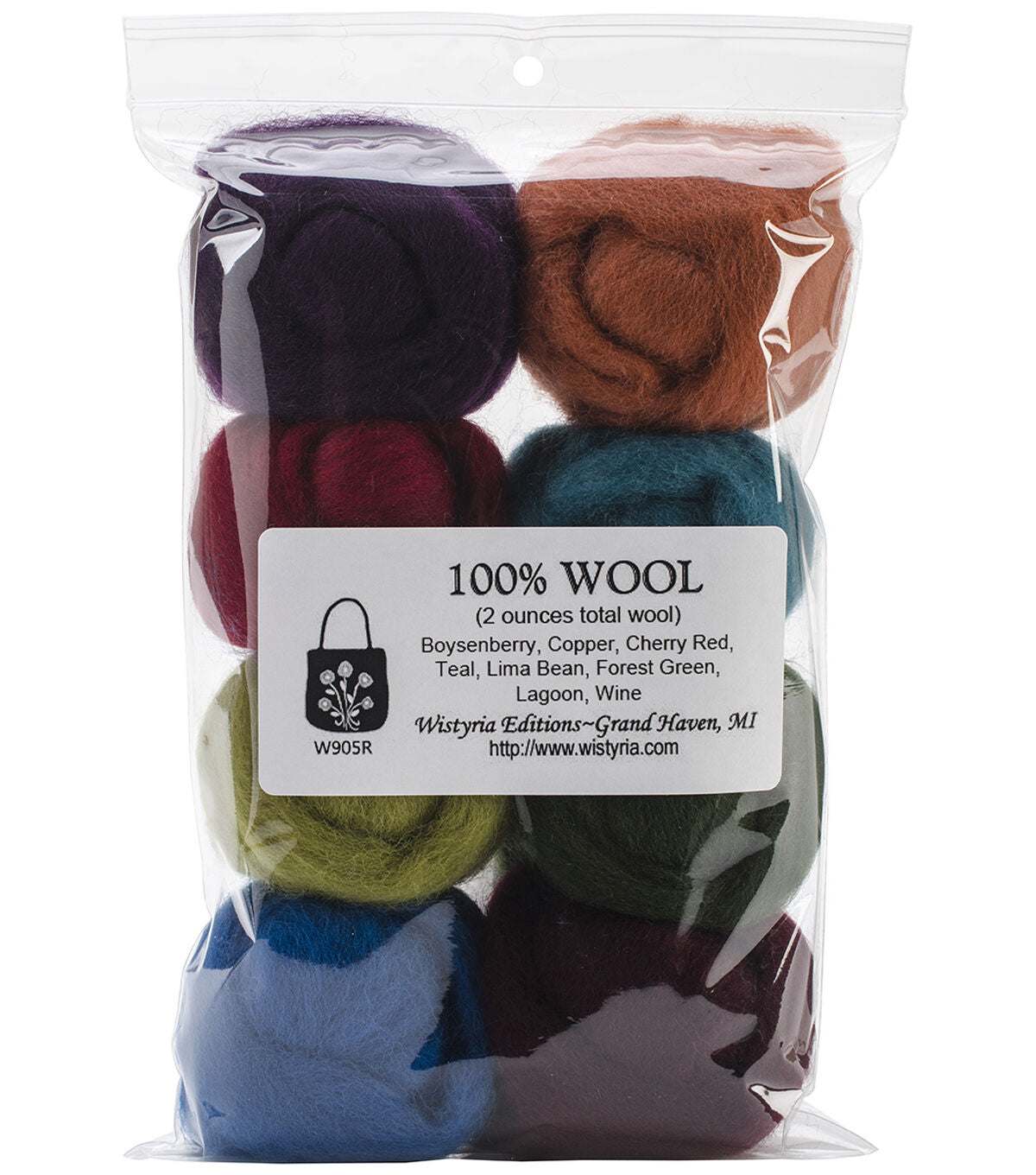 Wistyria Editions .25oz Needle Felting Roving Wool 8ct