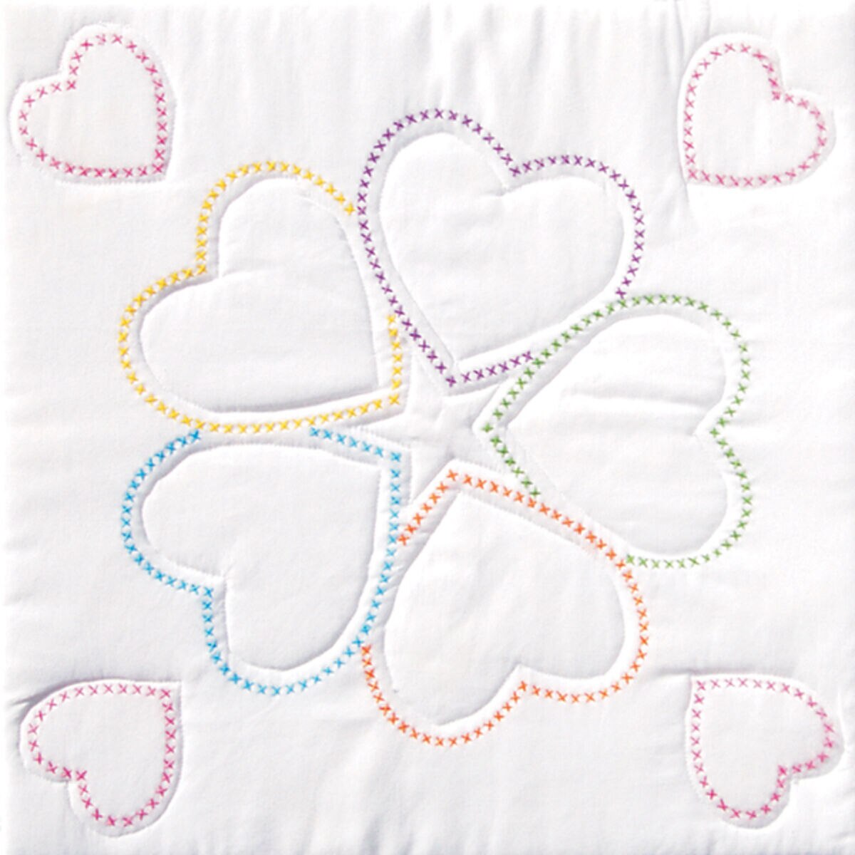 Jack Dempsey 18 5 Hearts Stamped Quilt Blocks 6pk