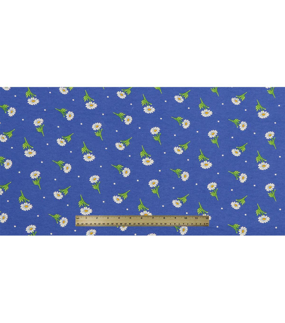 Daisies on Blue Super Snuggle Flannel Fabric