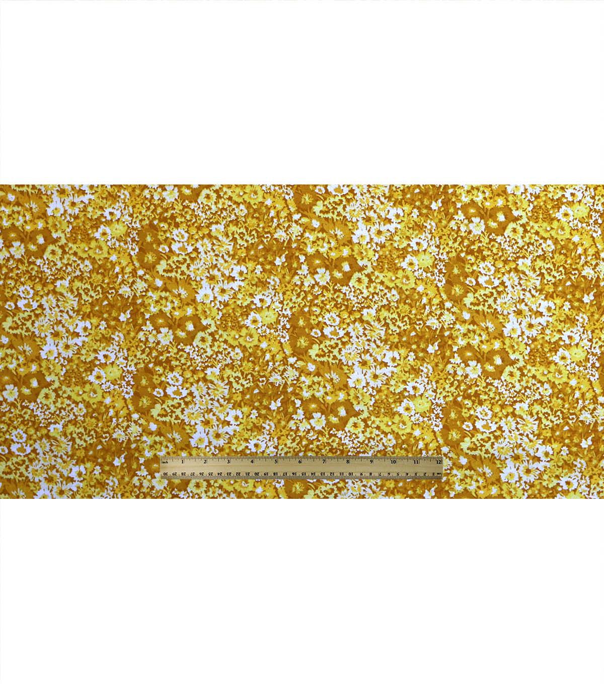 108 Yellow Tonal Floral Wide Flannel Fabric