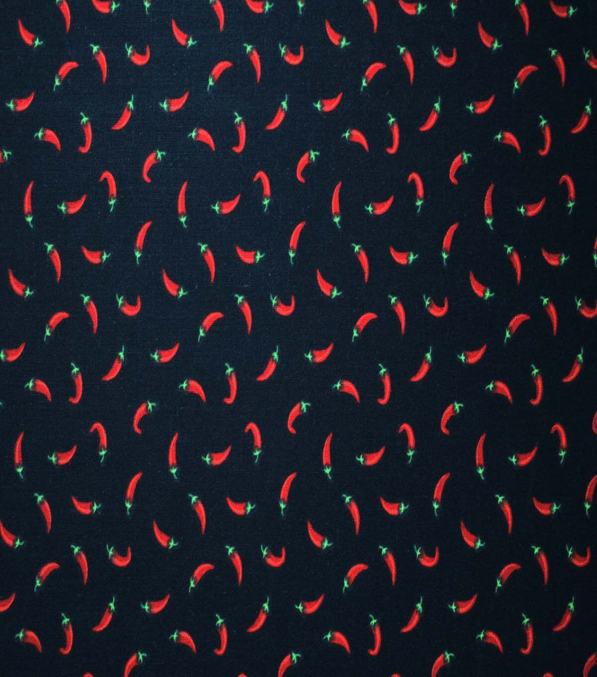 Garden Peppers on Black Cotton Fabric by Quilter's Showcase