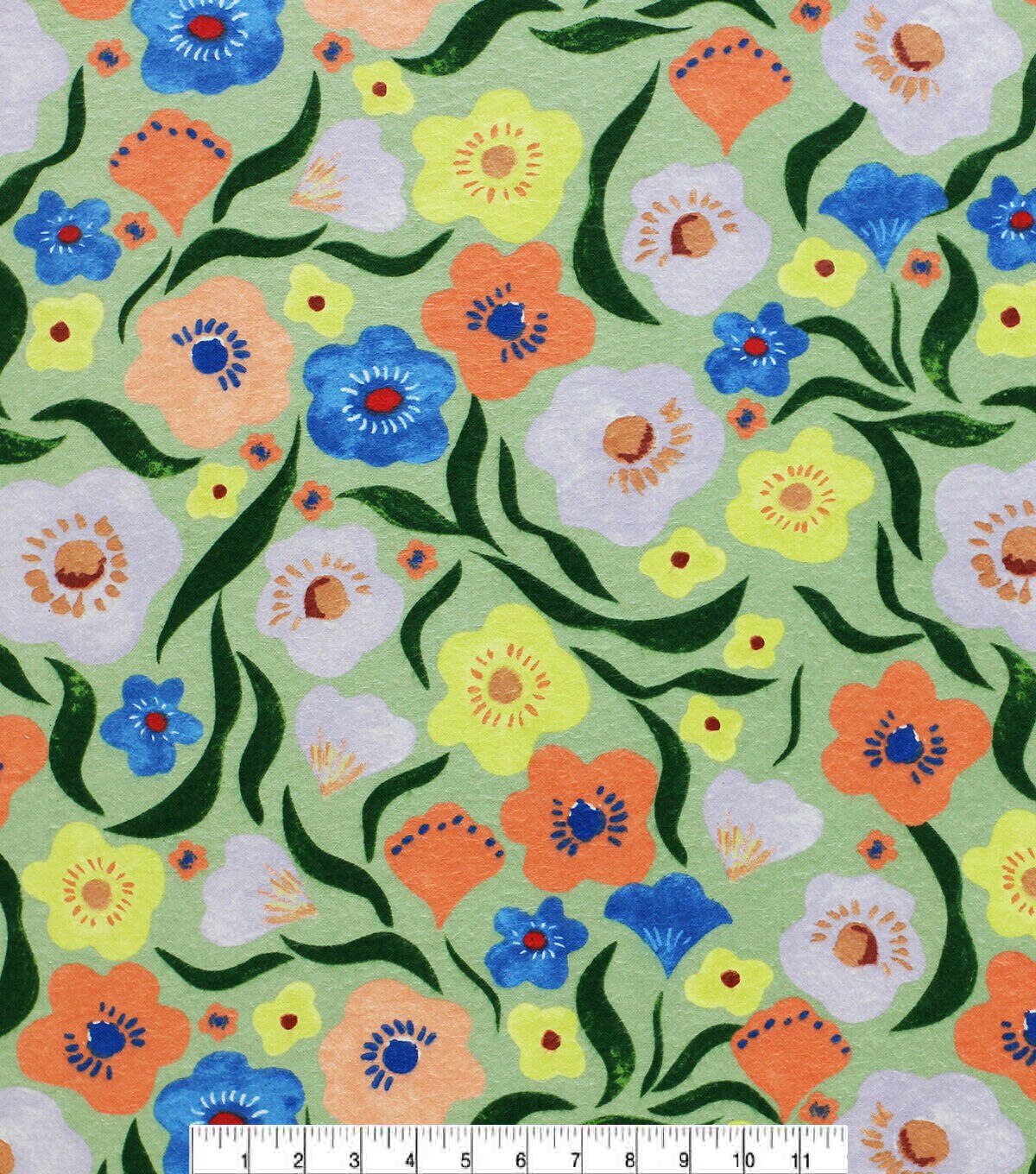 Super Snuggle Watercolor Floral Olive Flannel Fabric