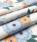 White Floral Blizzard Fleece Fabric