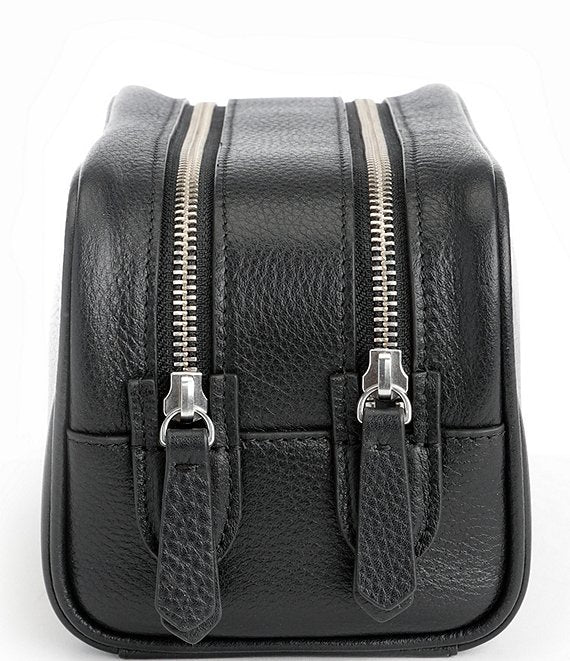 Leather Double Zip Toiletry Bag
