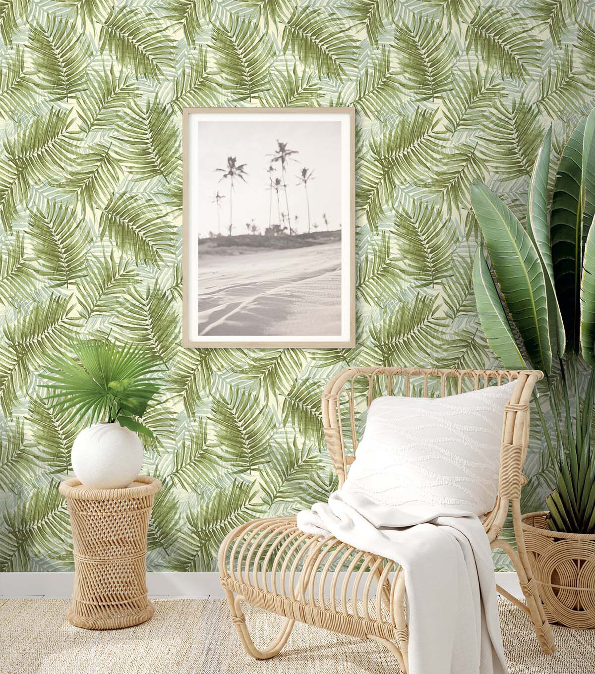 Tommy Bahama 20.5' x 18' Seamist Escape Route Peel & Stick Wallpaper