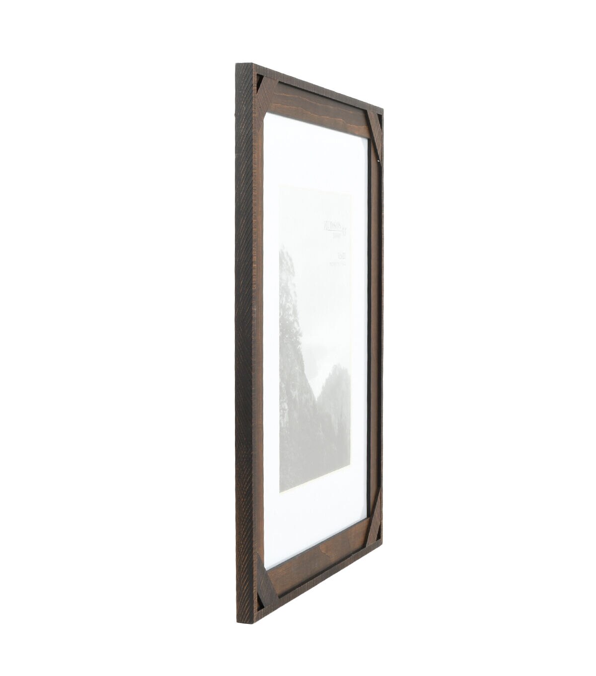 11x14 Walnut Crosshatch Wood Wall Frame with Mat