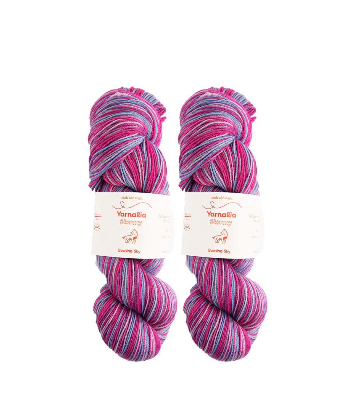 Yarnalia 437yds Superfine Stormy Wool Yarn 2 Bundle