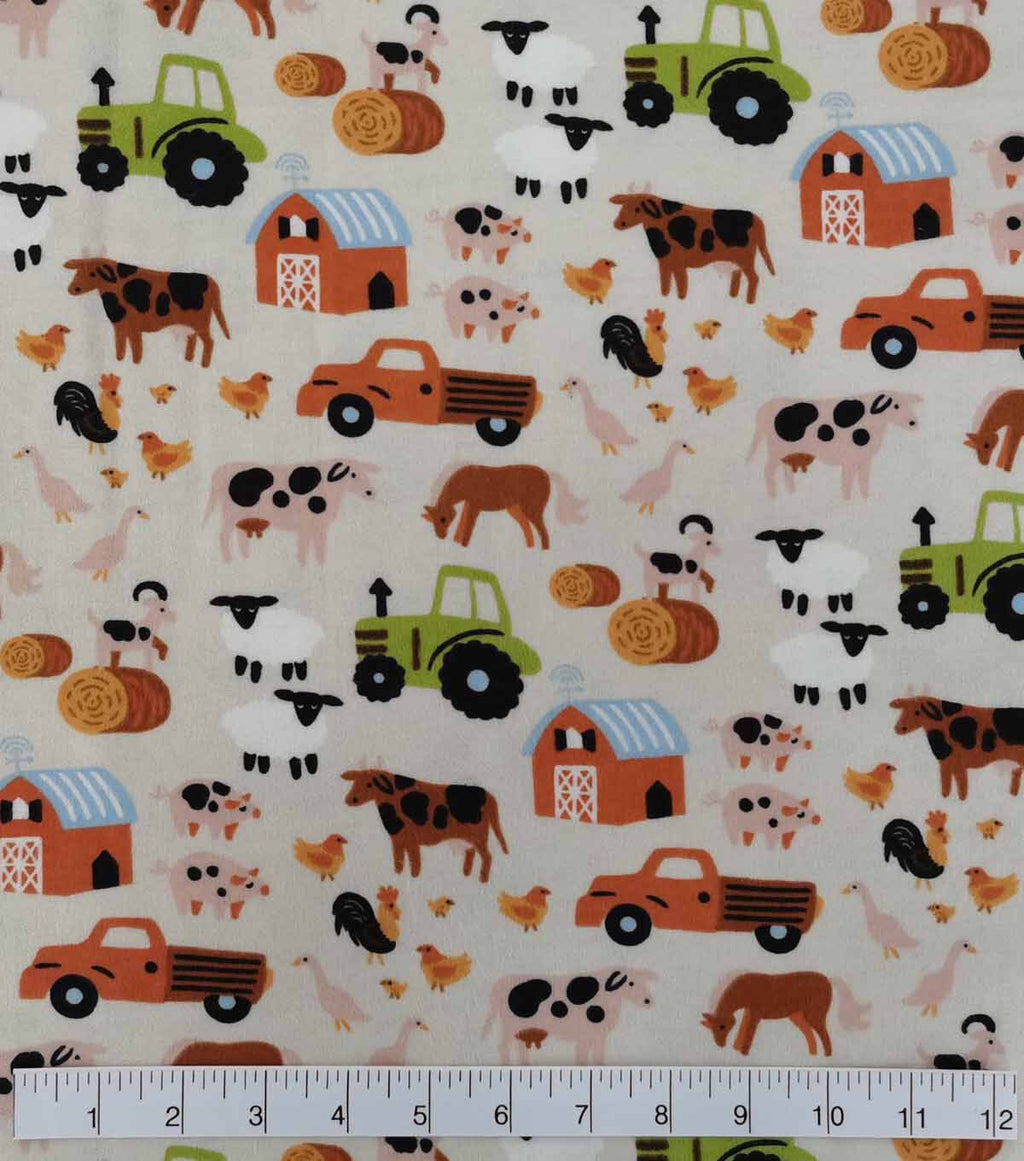 Farm Icons Super Snuggle Flannel Fabric