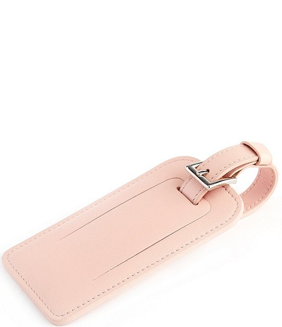 Leather Luggage Tag with Silver Hardware