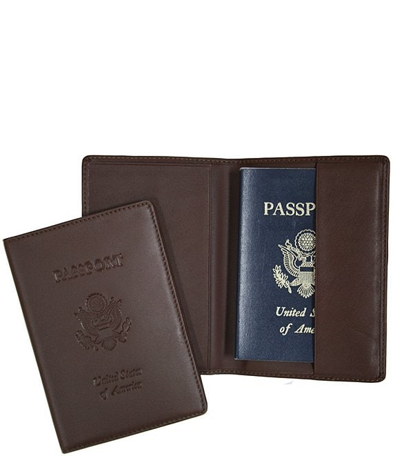 Leather Debossed RFID Blocking Passport Jacket