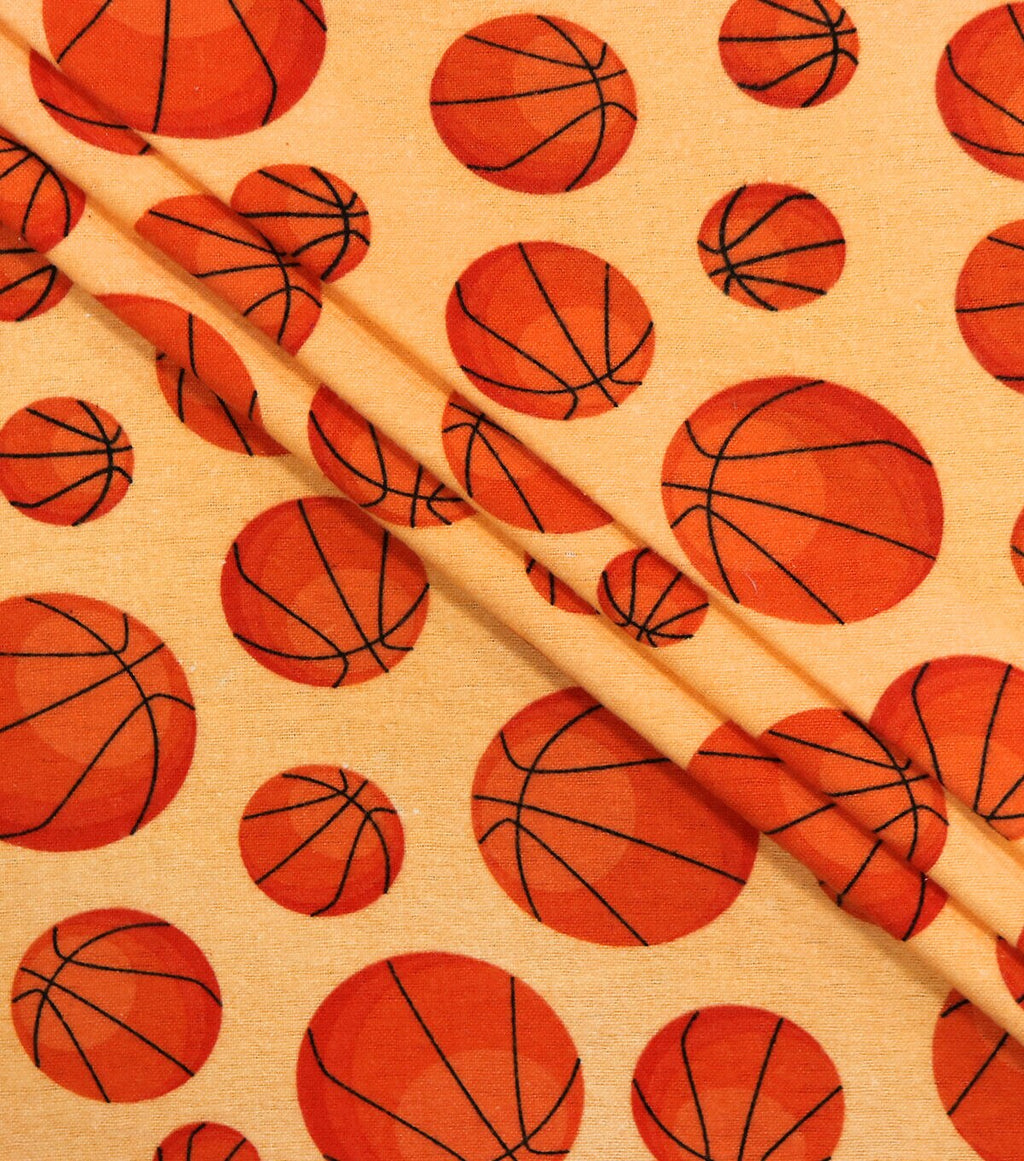 Basketball Super Snuggel Flannel Fabric