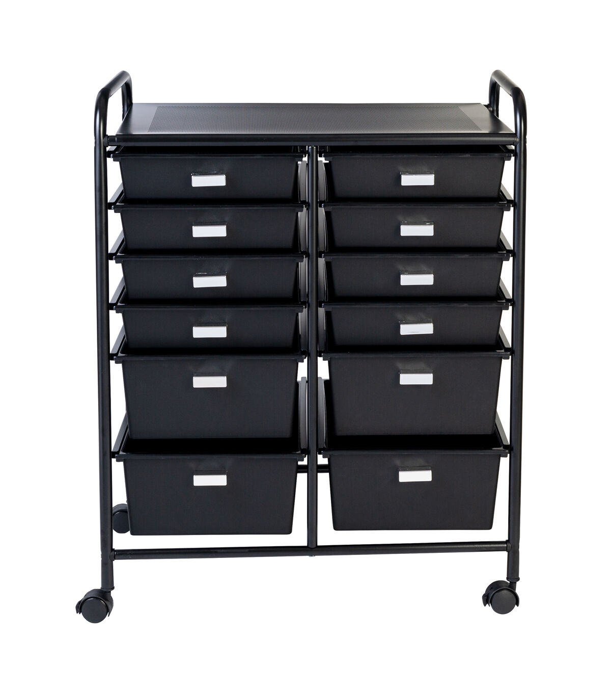 Honey Can Do 15 x 32 Black 12 Drawer Rolling Storage & Craft Organizer