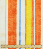 Orange Stripe Luxe Fleece Fabric