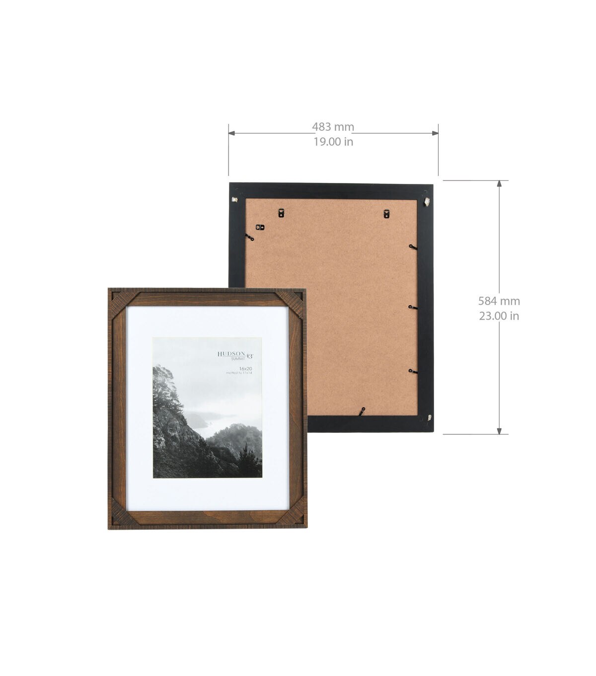 11x14 Walnut Crosshatch Wood Wall Frame with Mat