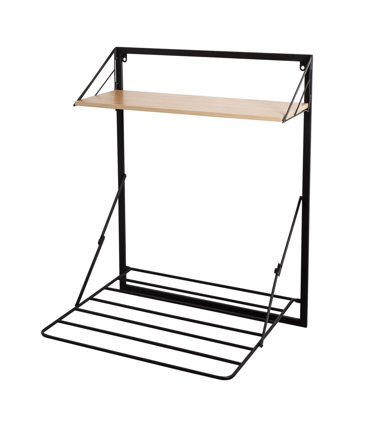 Honey Can Do 24 x 31 Black Wall Mounted Drying Rack With Shelf