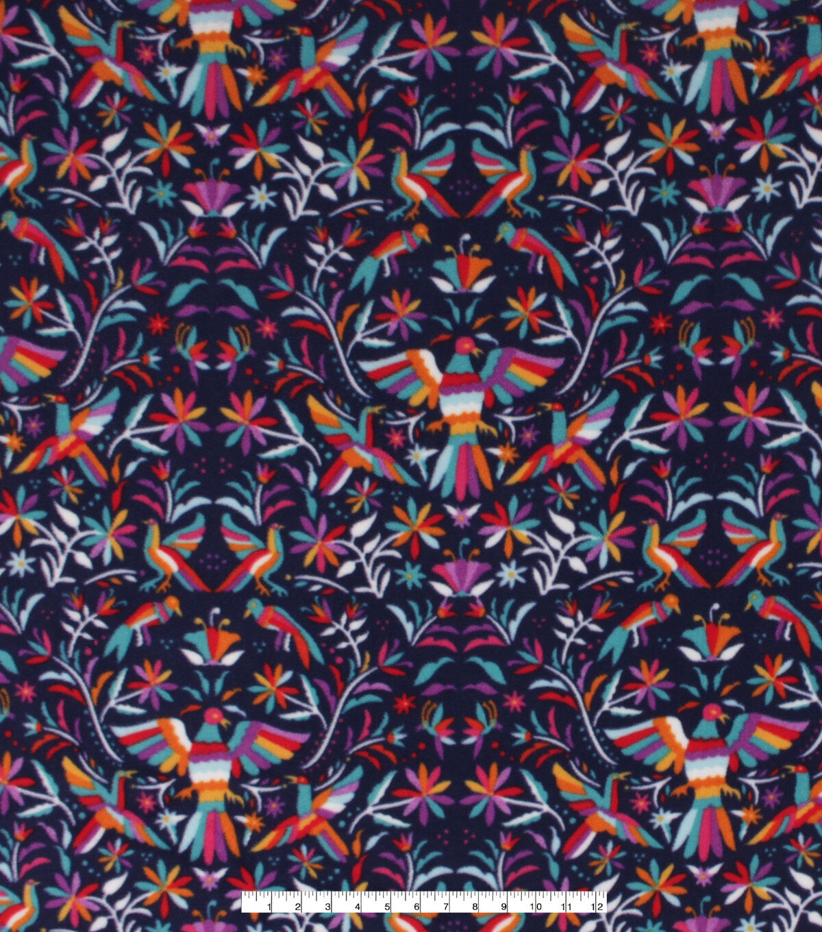 Day of the Dead Birds & Floral Anti Pill Fleece Fabric