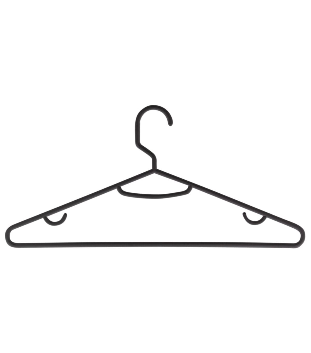 Honey Can Do 15 x 7 Black Recycled Plastic Hangers 60pk