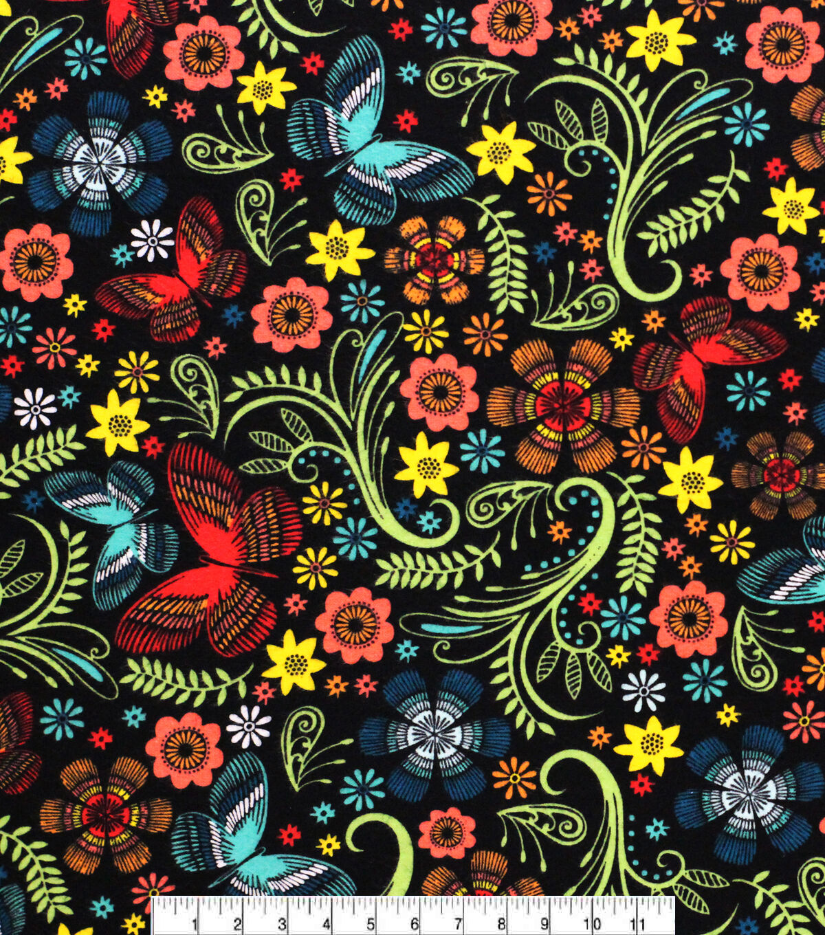 Fall Butterfly Super Snuggle Flannel Fabric