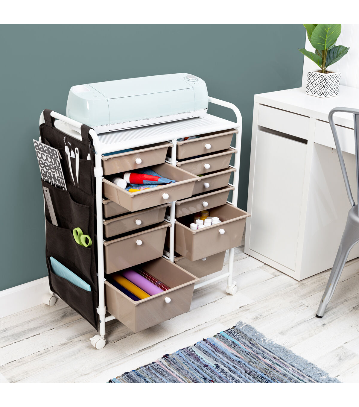 Honey Can Do 25 x 32 Metal 12 Drawer Rolling Storage Craft Cart
