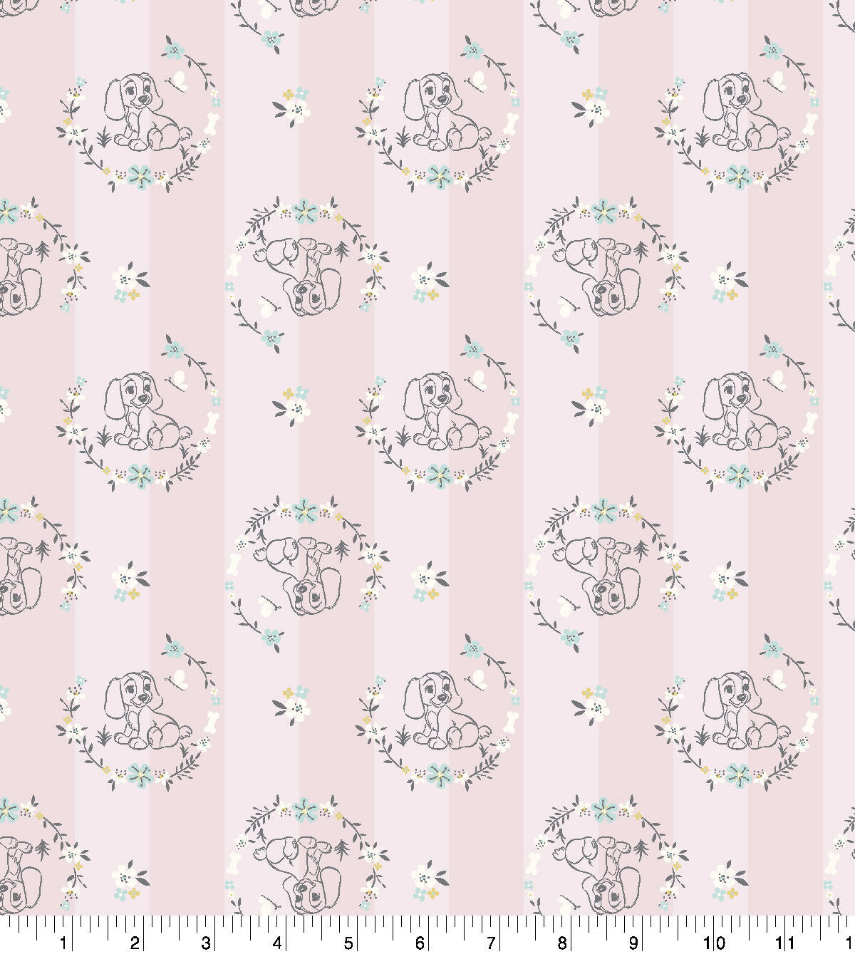 Lady and the Tramp Flannel Fabric Stripe
