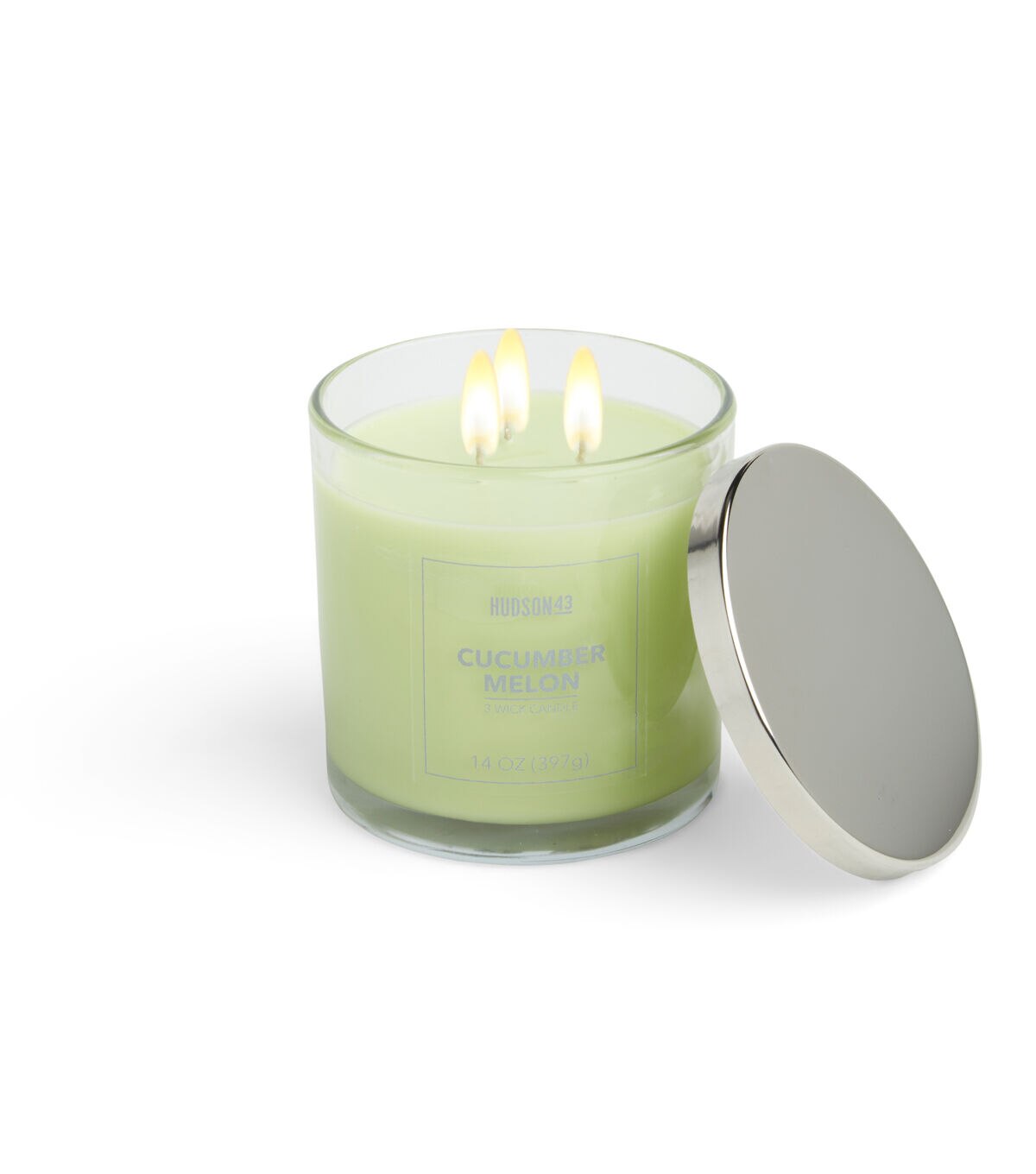 14oz Cucumber Melon Scented Jar Candle by Hudson 43