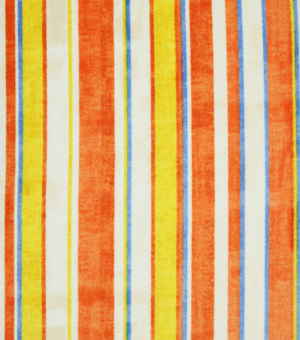 Orange Stripe Luxe Fleece Fabric