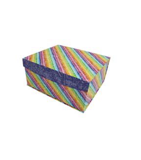 16 Multicolor Diagonal Stripes Flip Top Box by Place & Time