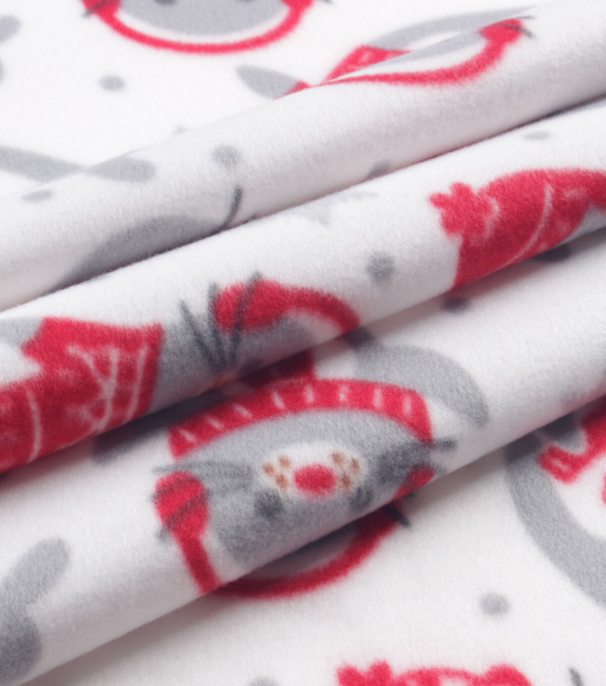 White Seals Blizzard Fleece Fabric