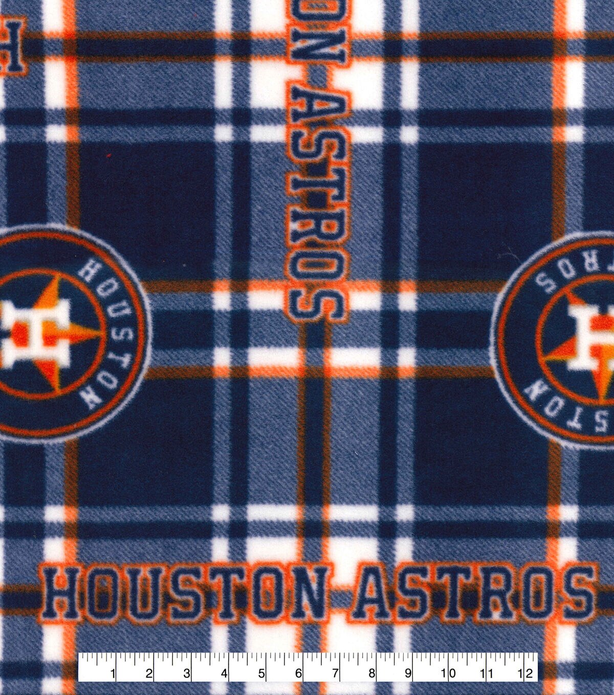 Fabric Traditions Houston Astros Fleece Fabric Plaid