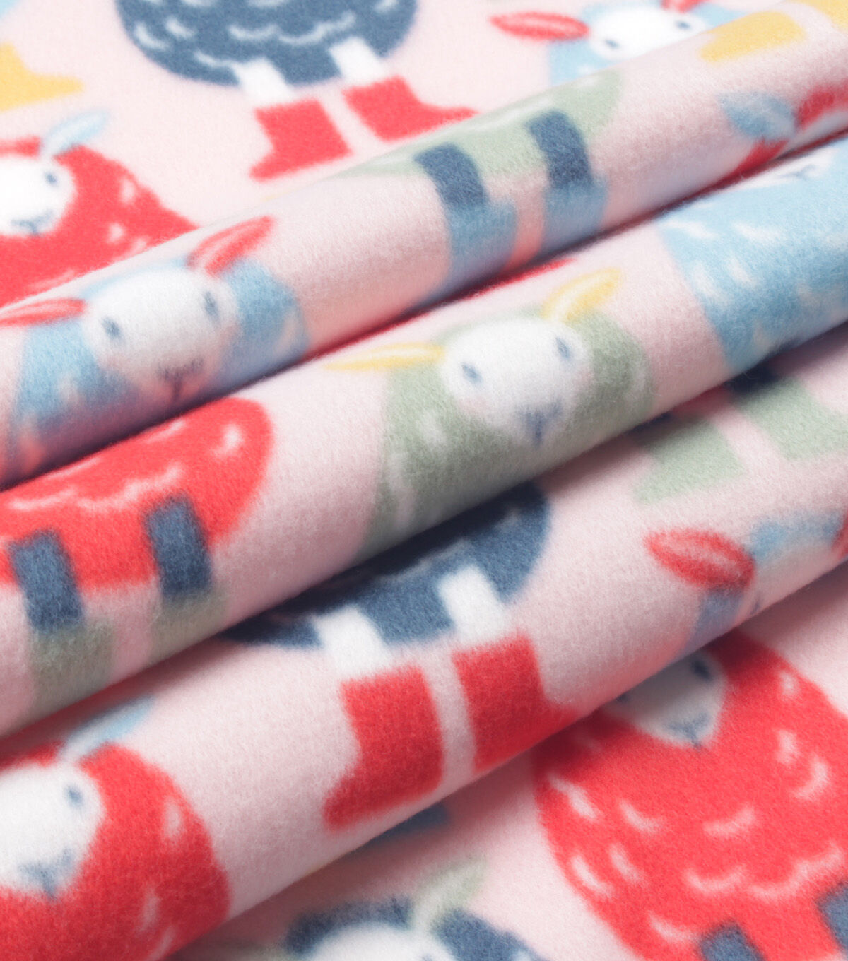 Multicolor Sheep Blizzard Fleece Fabric