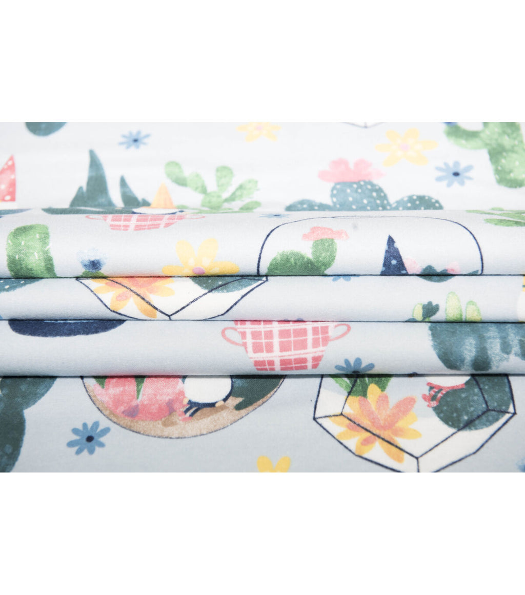 Super Snuggle Gnome & Cactus Flannel Fabric
