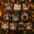 10PCS Christmas Pearl Diamond Painting Hanging Ornament Art Kit for Adults