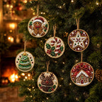Christmas Ornaments Pearl Diamond Art Kits For Adults, Diy Wooden Diamond Art Christmas Ornaments For Christmas Tree With Pearls, Hanging Special-Shaped Gems & Jute Twine, Christmas Decor Craft#W