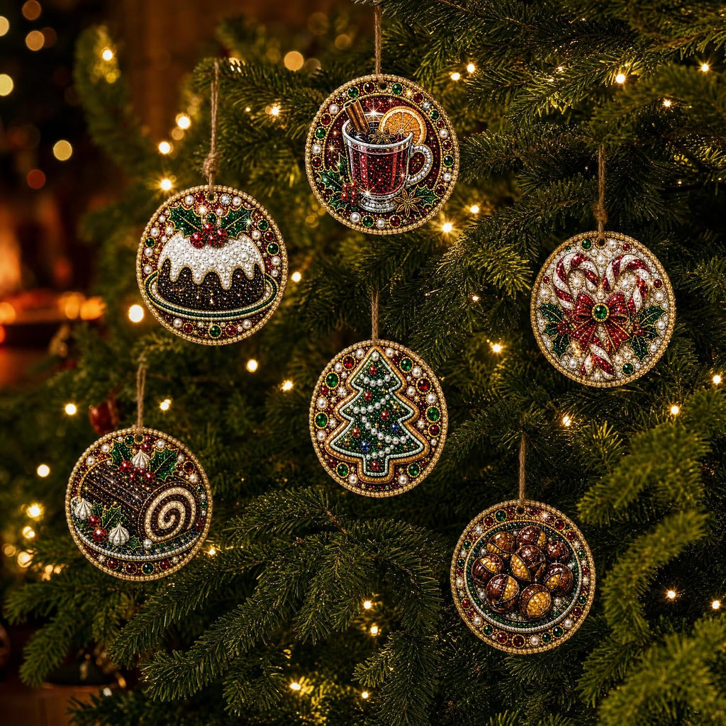 Christmas Ornaments Pearl Diamond Art Kits For Adults, Diy Wooden Diamond Art Christmas Ornaments For Christmas Tree With Pearls, Hanging Special-Shaped Gems & Jute Twine, Christmas Decor Craft#W
