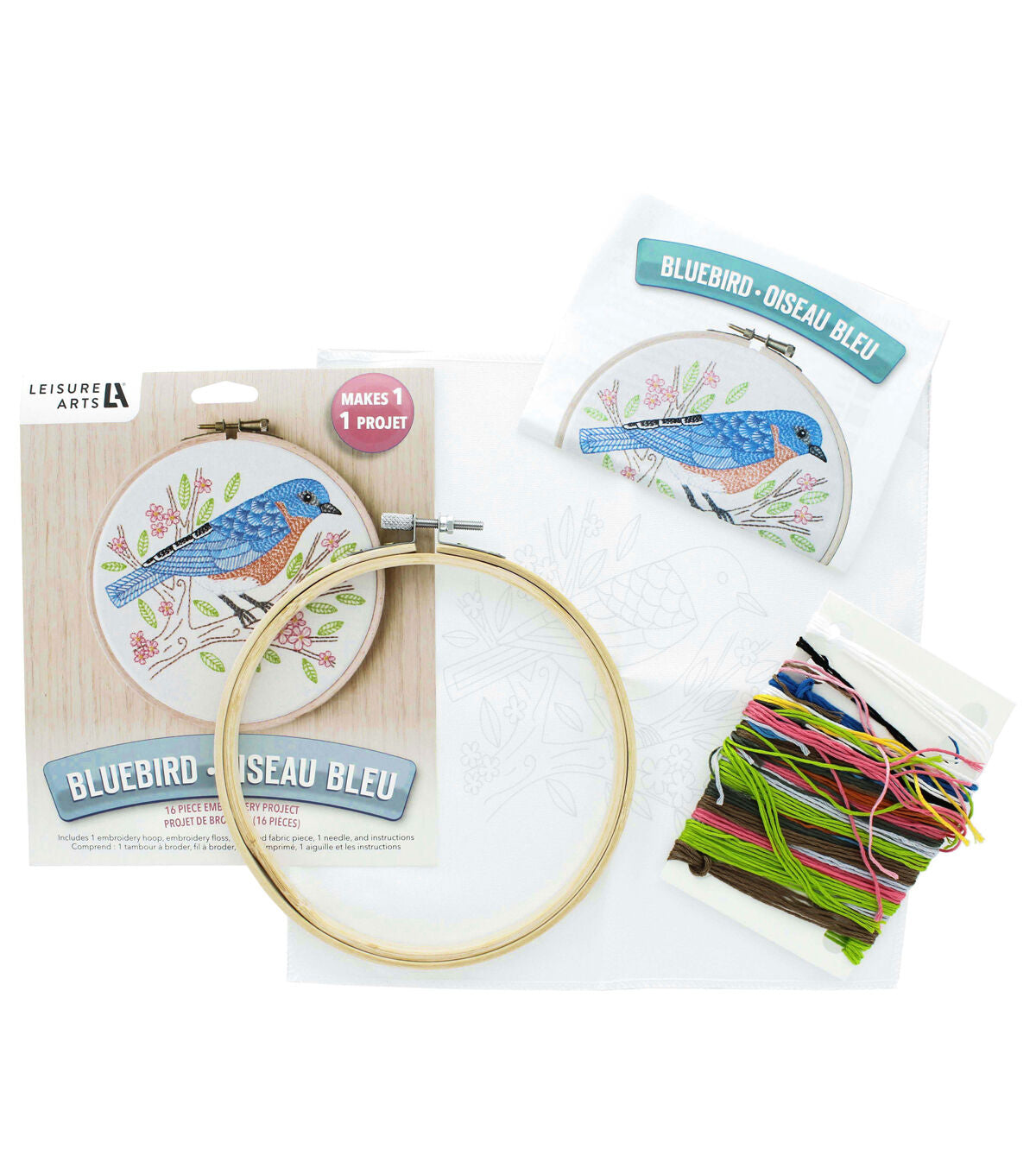 Leisure Arts 6 Blue Bird Embroidery Kit
