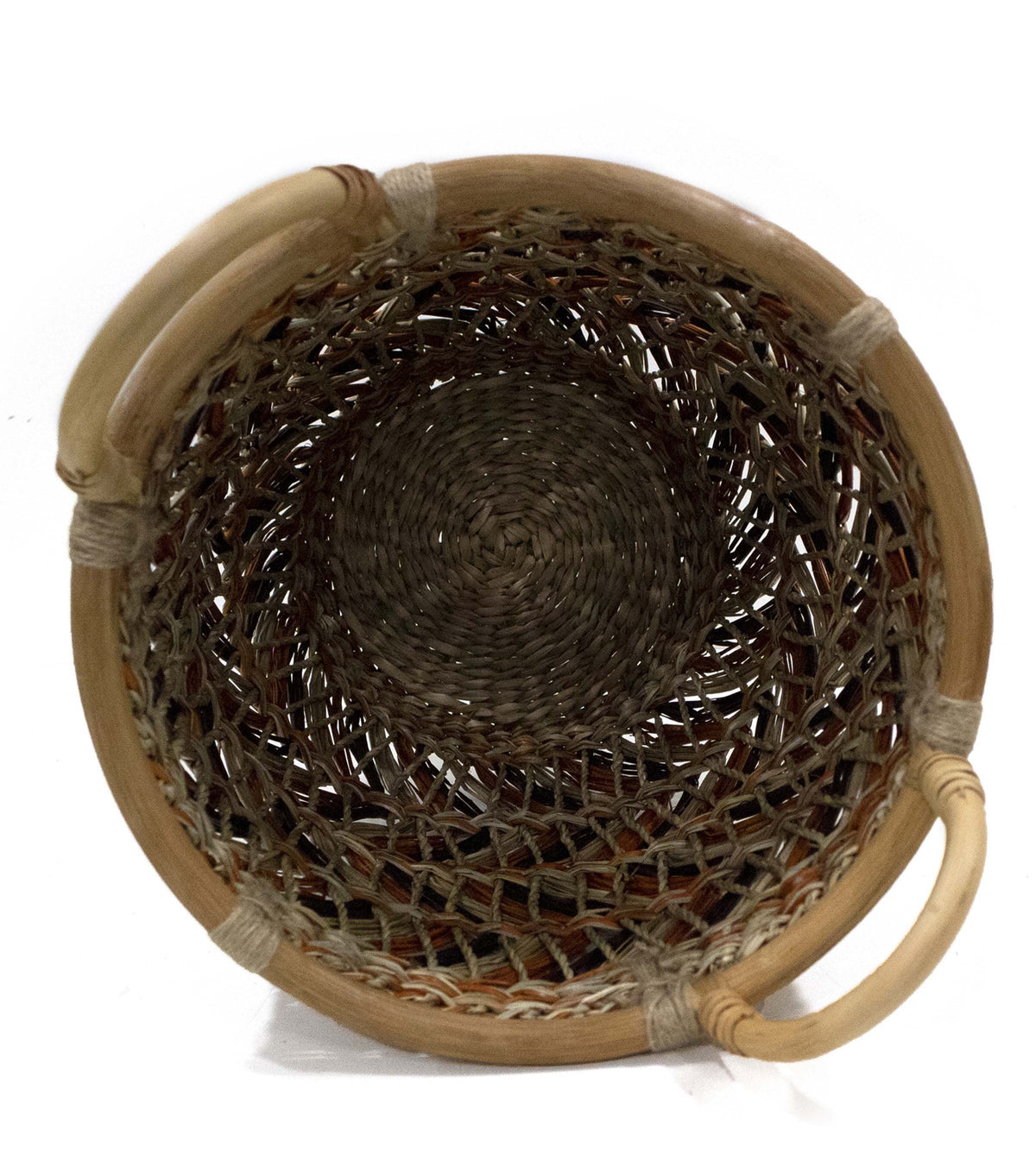 10 Chevron Seagrass & Rattan Woven Basket by Place & Time