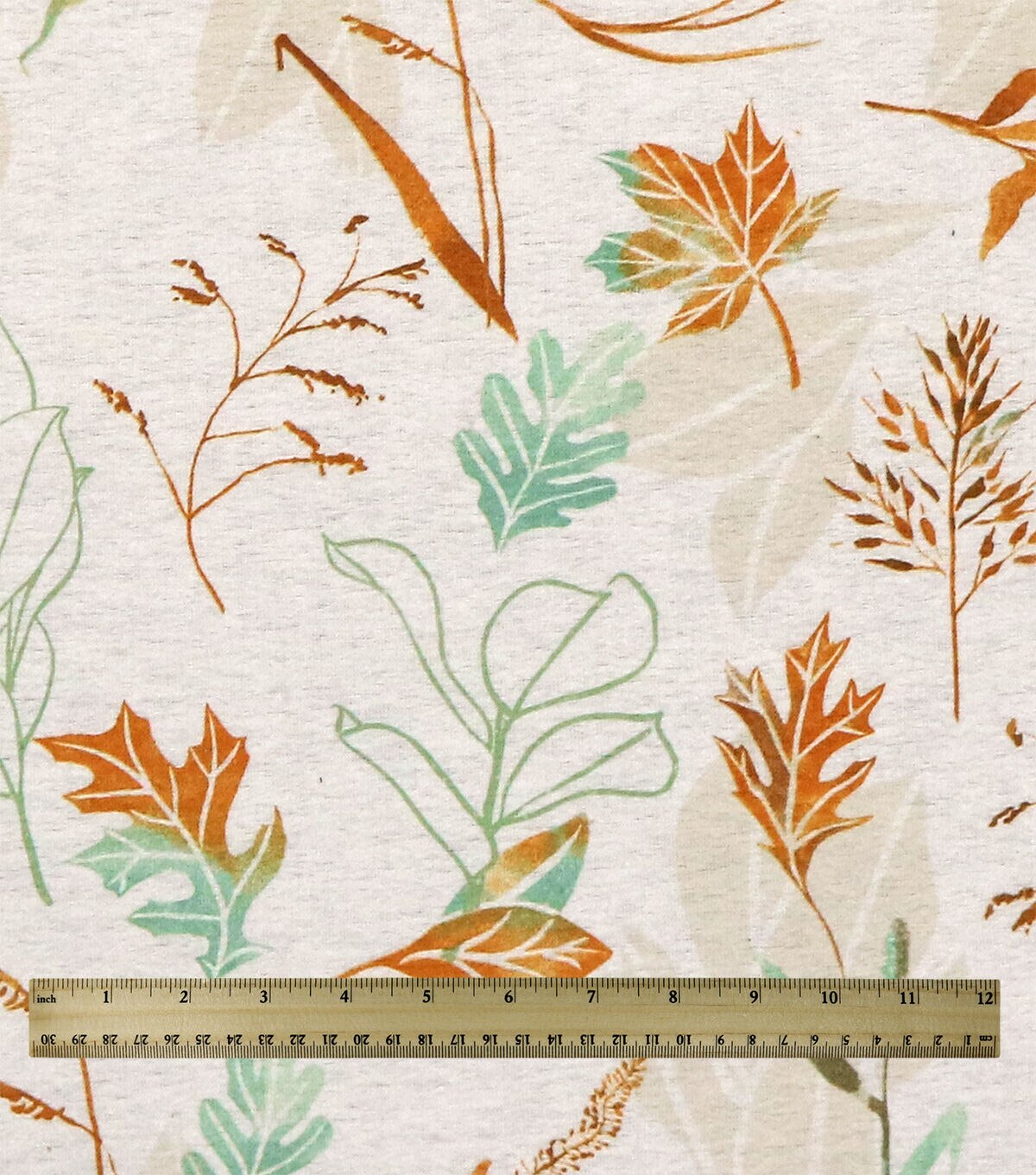 Leaves On White Super Snuggle Flannel Fabric