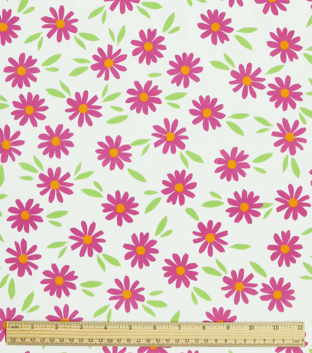 Daisies on White Soft & Minky Fleece Fabric