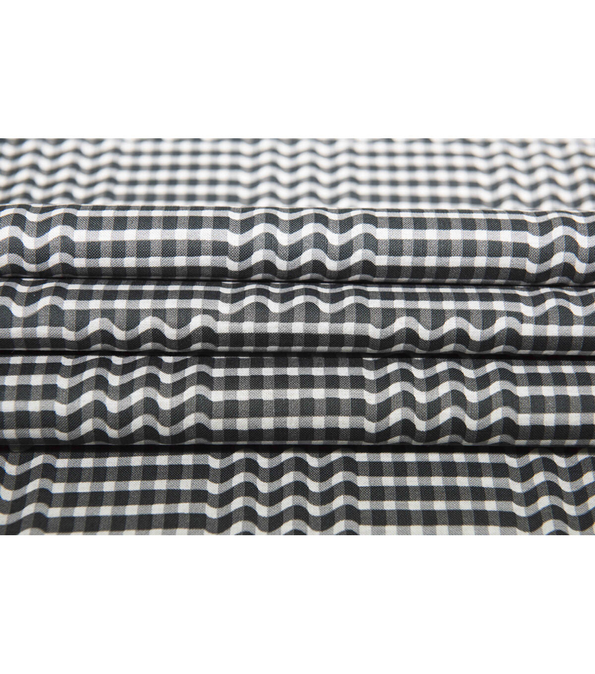 Black Wavy Checks Quilt Cotton Fabric by Keepsake Calico