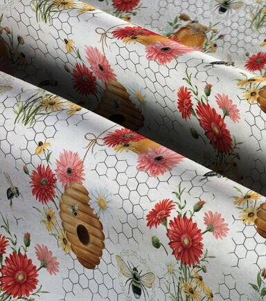 Springs Creative Honey And Hives Premium Print Cotton Fabric