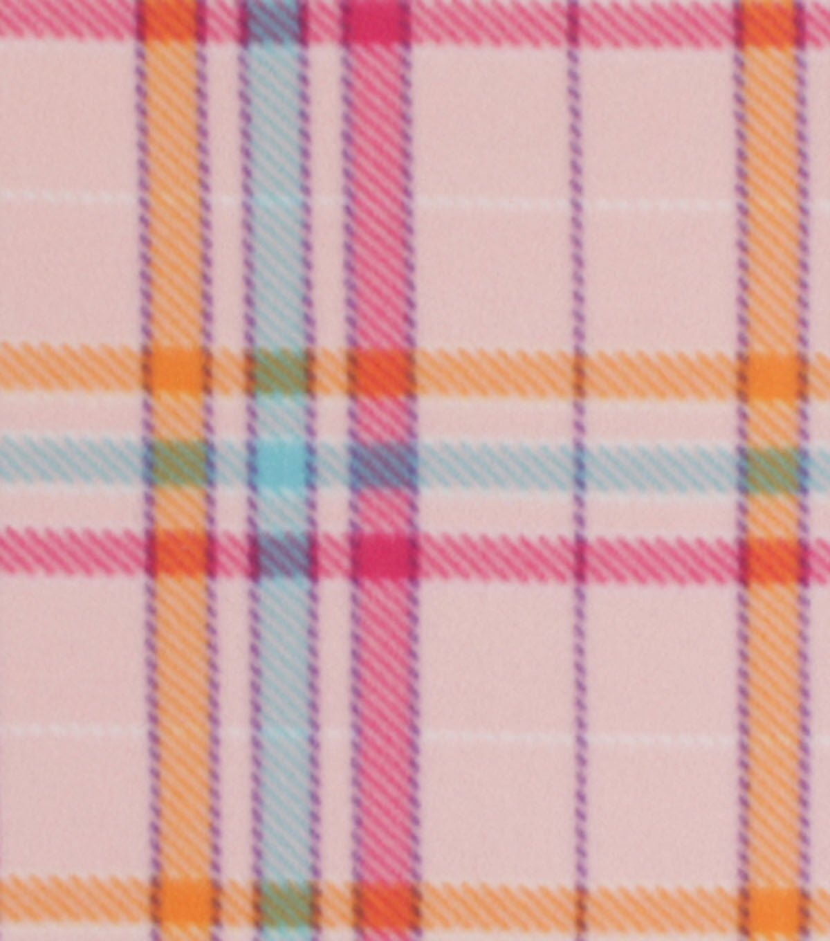 Bright Plaid On Pink Blizzard Fleece Fabric