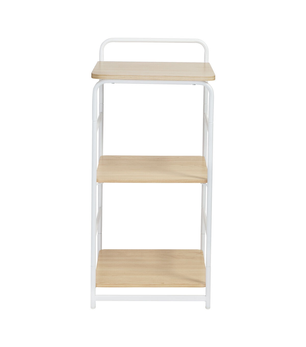 Honey Can Do 15.5 x 33.5 White & Natural 3 Tier Wood & Metal Shelf
