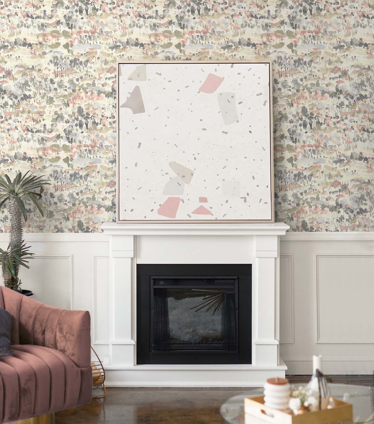 Surface Style 20.5' x 18' Sandcastle Water Coloring Peel & Stick Wallpaper