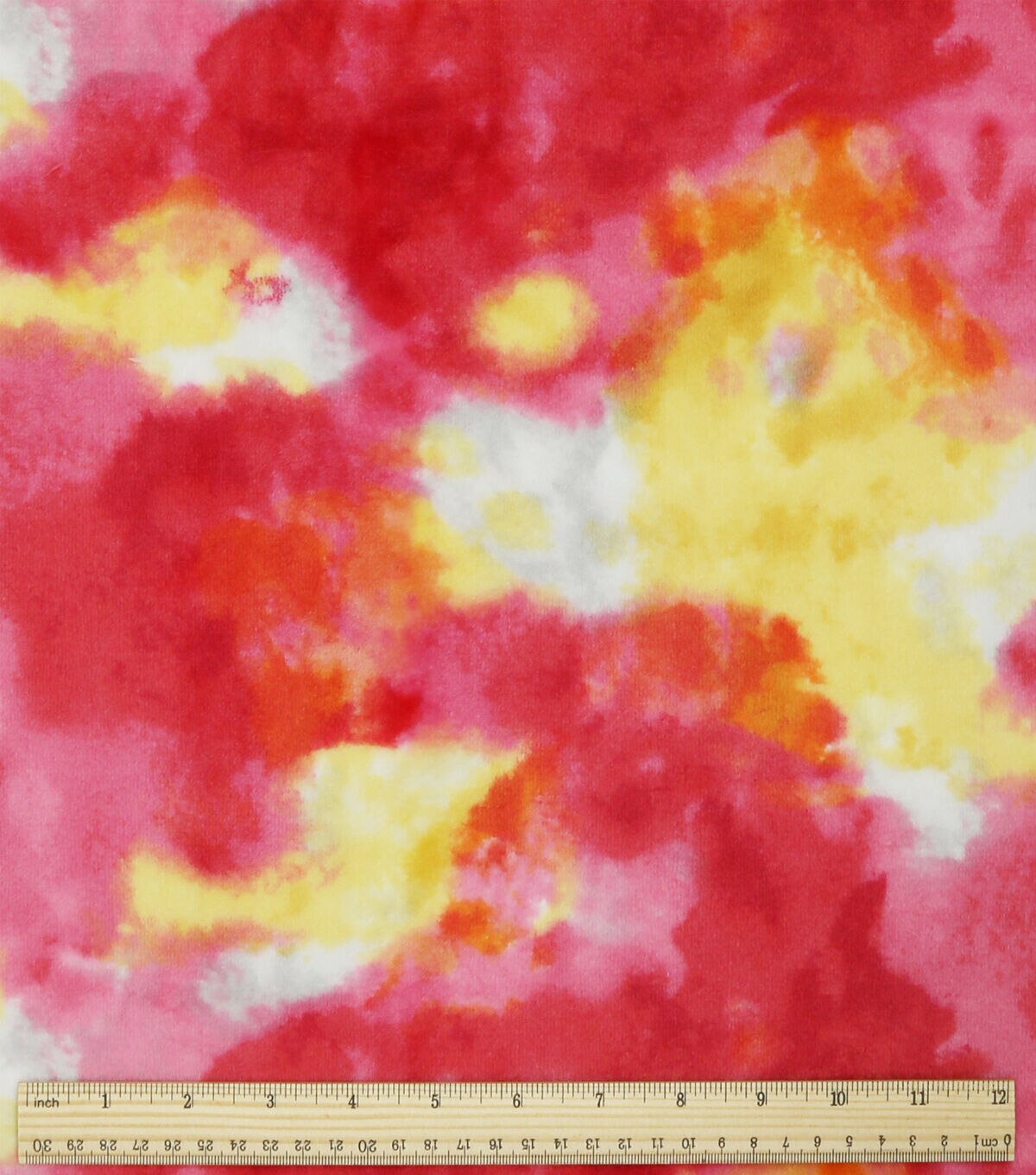 Pink & Yellow Tie Dye Sew Lush Fleece Fabric