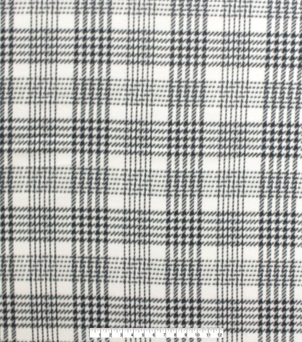 Black White Plaid Blizzard Fleece Fabric