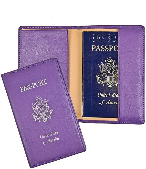 RFID Blocking Gold Lettered Passport Case