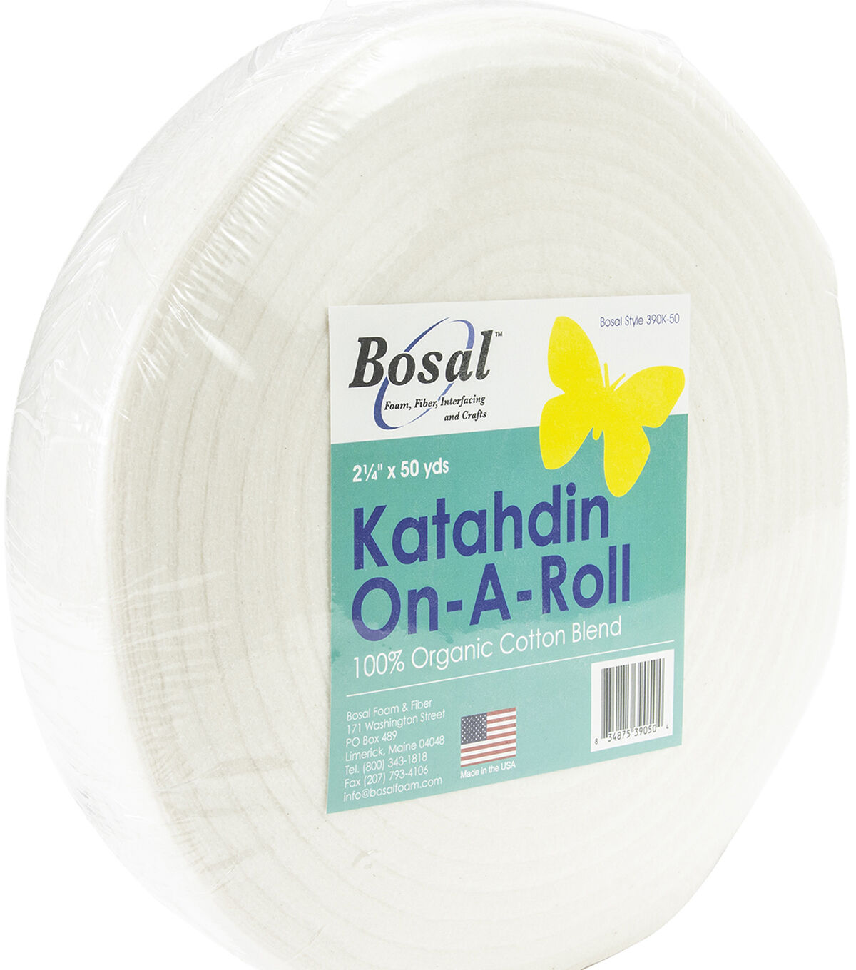 Bosal Katahdin On A Roll 100% Organic Cotton Batting 2.25''x50yd