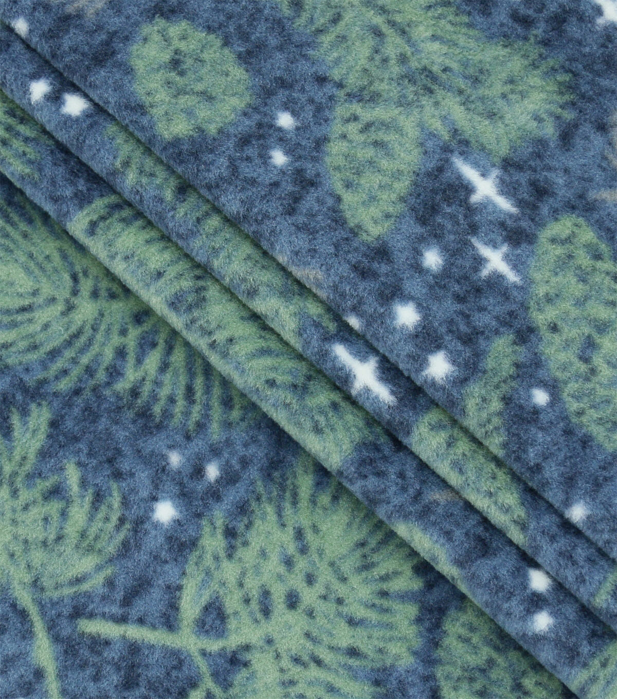 Blue Pinecone & Needles Luxe Fleece Fabric