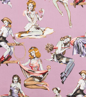 Alexander Henry Beauty With Brains on Pink Premium Cotton Fabric